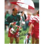 Football Bruce Grobbelaar signed 10x8 colour photo pictured celebrating with the F.A Cup. Sport