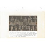 Football Sunderland 1954 signed black and white newspaper photo attached to album page. Signed by