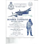 Arthur Harris signed 1982 Bomber Command reunion dinner menu, from the Dambuster Historian Jim