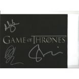 Game of Thrones 8x10 photo signed by three actors inc Andy Beckwith as Rorge, Anton Lesser as