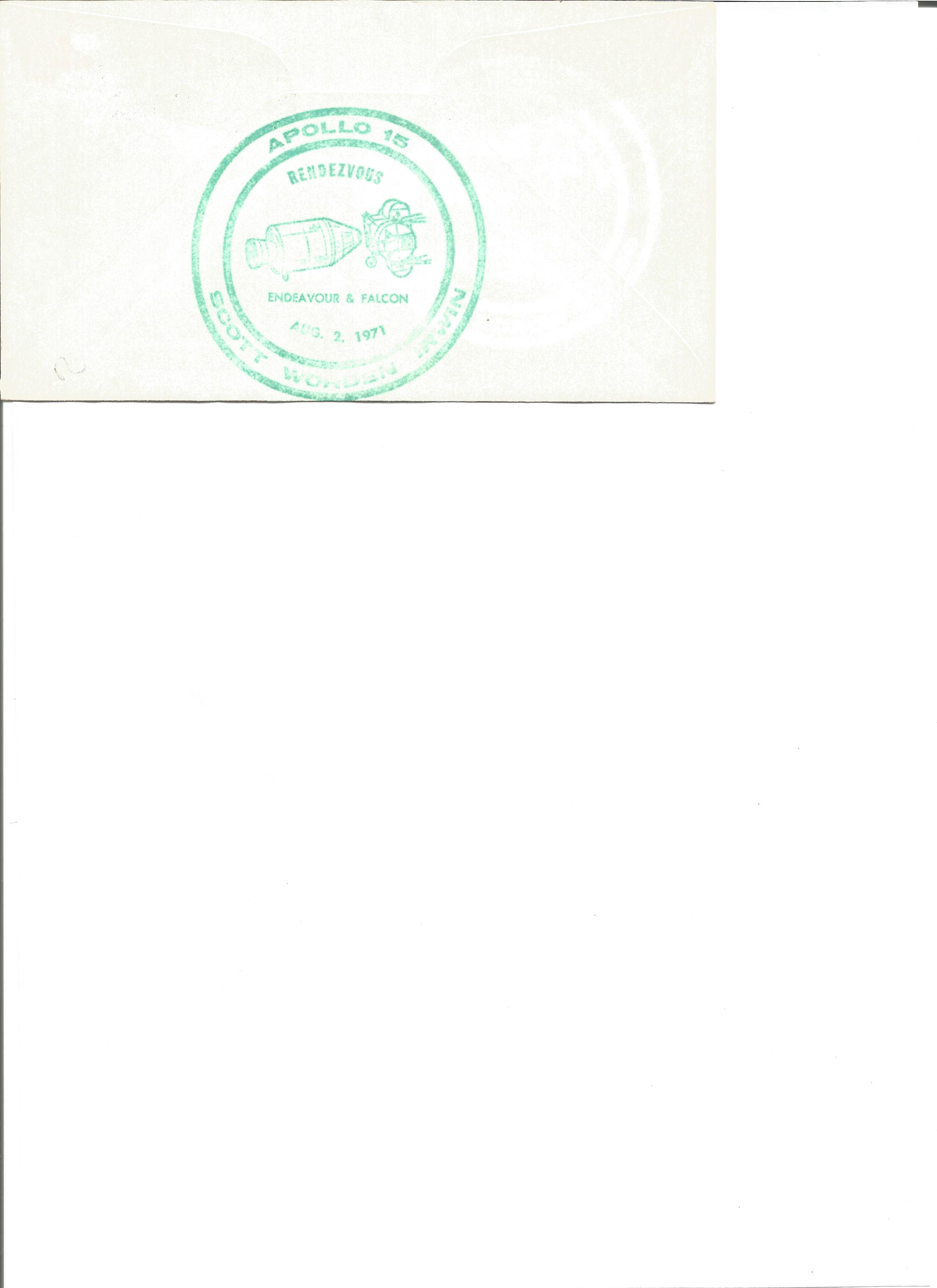 Space Apollo 15 astronauts Moonwalker Jim Irwin and Col Al Worden signed 1971 Apollo 15 US FDC, with - Image 2 of 2