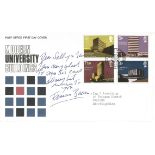 Artist Francis Bacon signed note to Sally on University FDC. Good Condition. All autographs are