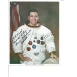 Space Rare Apollo 17 Moonwalker astronaut Harrison Schmitt Signed and dedicated NASA Litho. An 8"x