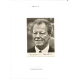 Willy Brandt signed 6 x 4 b/w portrait photo, former German Chancellor. Good Condition. All