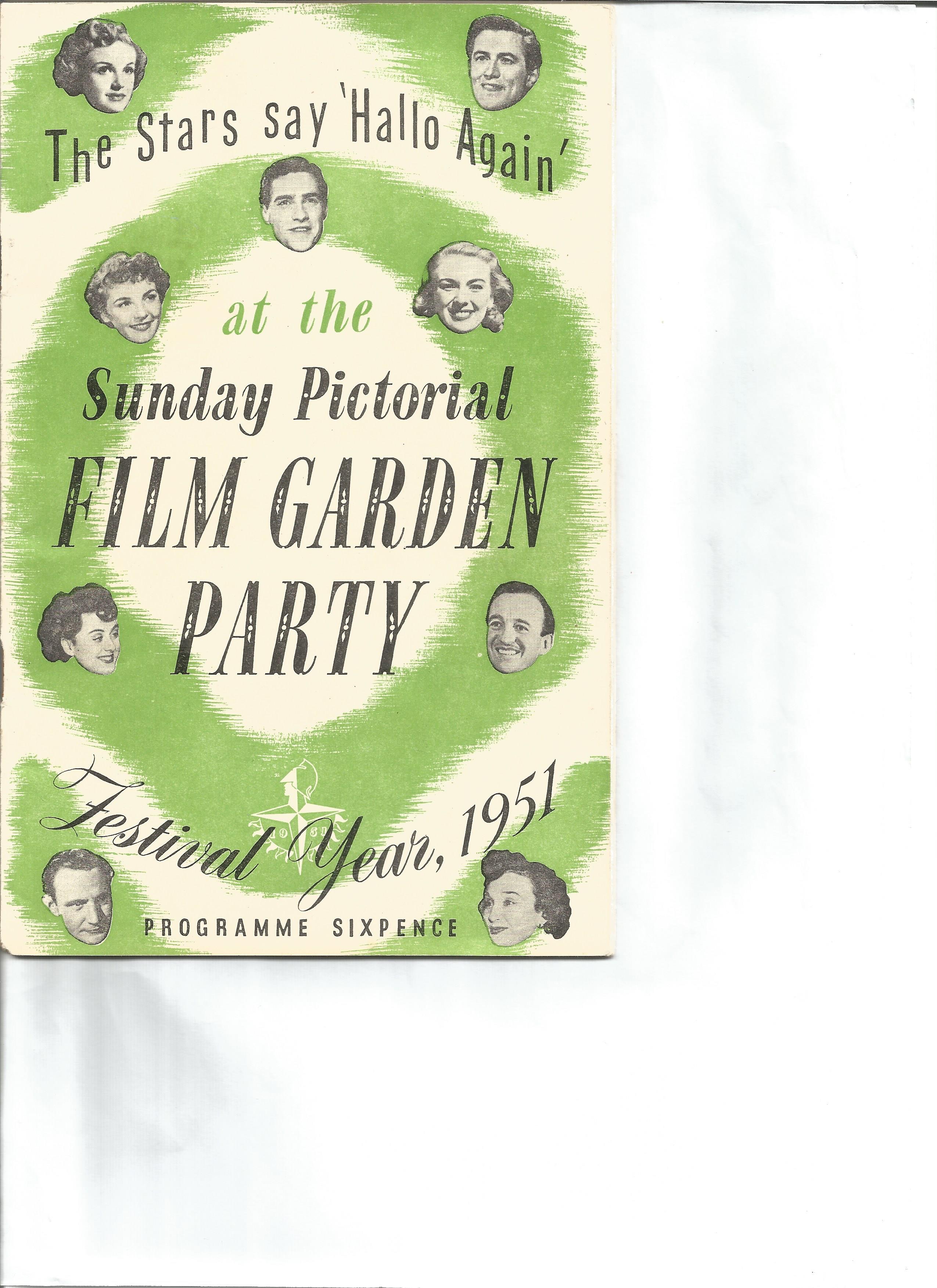 Bela Lugosi, Guy Middleton, Brian Worth and Patricia Dainton signed Sunday Pictorial film garden.