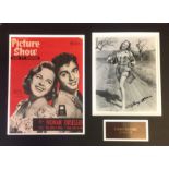 Terry Moore 15x20 mounted signature piece c/w 1959 Picture Show and TV Mirror magazine cover, 10x8