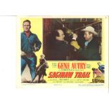 Saginaw Trail colour lobby card from the 1953 American western starring Gene Autry, Connie