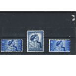 GB 1948 Royal silver wedding stamps. 3 stamps included. High catalogue value. Good condition Est.