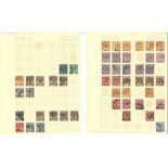 Strait settlement stamps. 56 stamps over 3 loose album pages. Good condition Est.