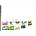 Stamp collection in 50 page scrapbook. Contains stamps from Barbados, British Guiana, Canada,
