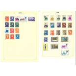 World stamp collection on 24 loose album pages. Includes stamps from Iran/Persia, Israel, Ajman