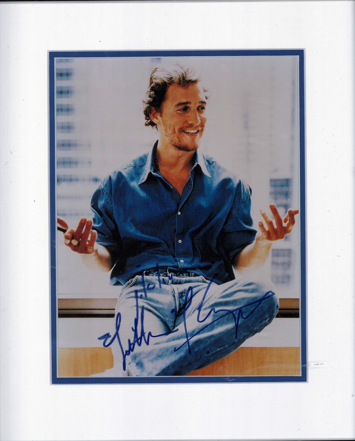 Matthew McConaughey 14x12 signed framed and mounted colour photo. Good condition Est.