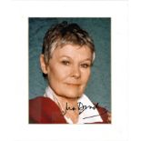 Dame Judi Dench 12x10 mounted signed colour photo. Good condition Est.
