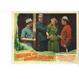 Where the North Begins lobby card signed by Jennifer Holt from the 1947 film starring Russel