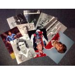 Manchester United Football collection 9 superb colour and black and white signed photos from players