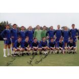 Football Autographed Chelsea Photo, A Superb Image Depicting Players Posing For A Squad Photo During