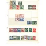 German 3rd Reich 1933/1936 stamp collection on stock card. Also includes miniature sheet. Cat