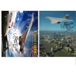 Concorde 10x8 colour photo collection. Contains 2 photos both signed by Chief Concorde pilot Mike