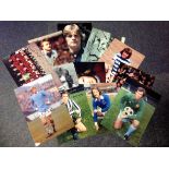 Football Legends 12 superb colour and black white signed photos from household names from the