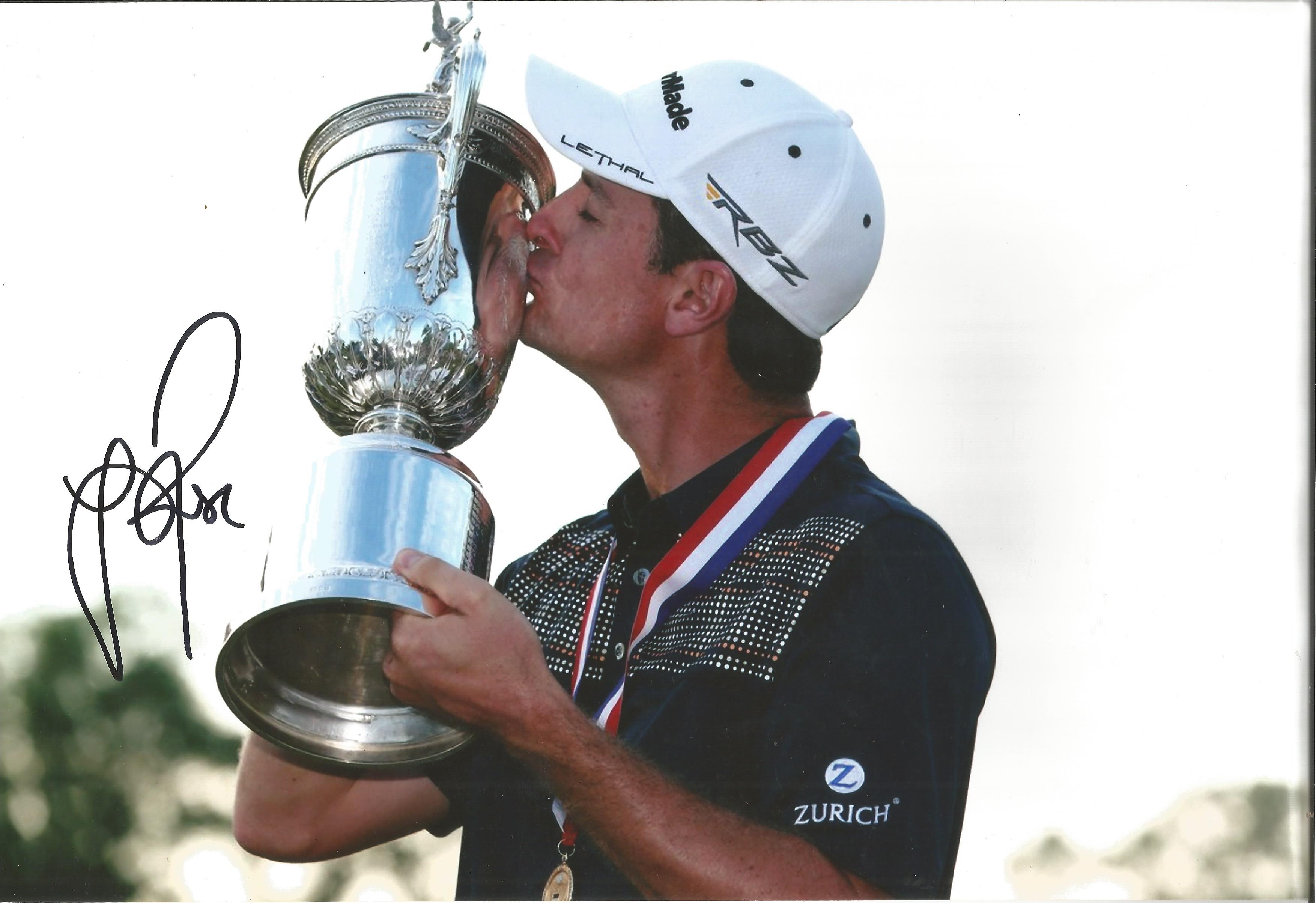 Justin Rose Signed Golf Us Open 8x12 Photo. Good Condition Est.