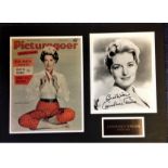 Constance Towers 15x22 mounted signature piece c/w 1960 Picturegoer Magazine cover, signed b/w photo