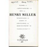MILLER, Henry The Theatre and other pieces publ. in a ltd ed. of 500 by Stroker in 1979 32 pp.,