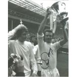 Paul Reaney Signed Leeds Fa Cup 8x10 Photo. Good Condition Est.
