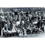 Football Autographed Manchester United Photo, A Superb Image Depicting The 1985 Fa Cup Winners -