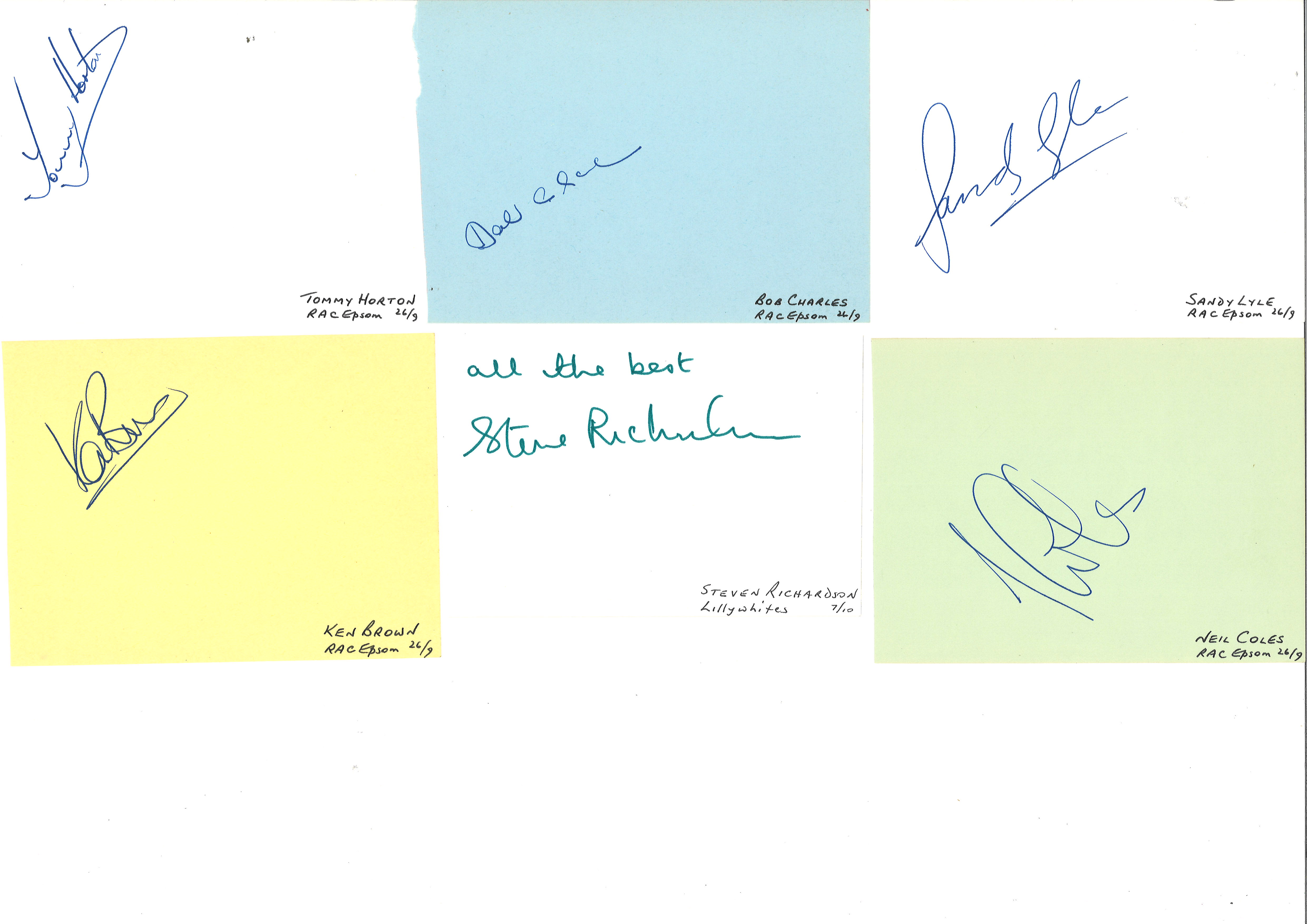 Signed album page collection. Includes John O'Leary, Graham Marsh, Carl Mason, Paul Way, Brian