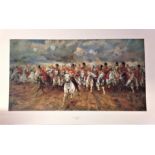 Historical Military print 21x33 approx titled Scotland For Ever by Lady Butler .