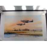 Home at Dusk multiple signed WW2 Robert Taylor print. 34 x 23 inches. Numbered 3/1250. It’s winter