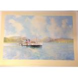 Nautical print 24x34 approx titled THE WAVERLEY signed in pencil by the artist K B Hancock.This