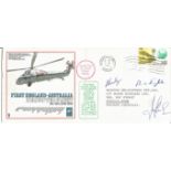 First England - Australia Helicopter Flight 8th - 29th June 1969 signed FDC. Flown from Gatwick,