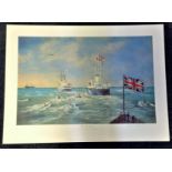 Nautical print 21x28 approx titled "RULE BRITANNIA" acelebration of the 50th anniversary of peace in