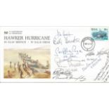 50th Anniversary of Hawker Hurricane in SAAF service multi signed FDC No 4710 of 5000. Flown from