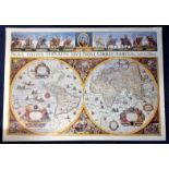 World Map Print 27x38 approx Nova Totvis Terrarom Sive Novi Orbis Tabvla by G.Blaeu.