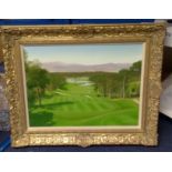 Golf Caldas Spain original oil painting on canvas by Graeme W Baxter. as Caldas is located in the