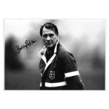 Football Bobby Robson 16x12 signed black and white photo pictured during a training session while he