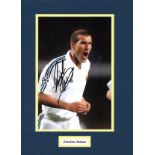 Football Zinedine Zidane signed 16x12 mounted colour photo pictured while playing for Real Madrid.