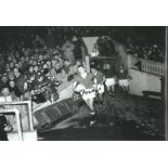 Football Busby Babe Bill Foulkes 8x12 signed black and white photo pictured leading Manchester