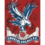 Football Crystal Palace 2019 Club Crest 8x10 Photo Signed By 14 Inc. Roy Hodgson, Wilfried Zaha,.