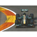 Motor Racing Karun Chandhok 12x8 signed colour photo pictured driving for Lotus Renault in 2011.