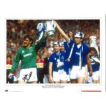 Football Neville Southall 12x16 signed colour photo pictured with the FA Cup after Everton beating