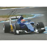 Motor Racing Felipe Nasr 12x8 signed colour photo pictured driving for Sauber in 2015. Good