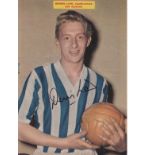 Football Autographed Denis Law Poster, A Superb Vintage Charles Buchan Poster Removed From A 1950s