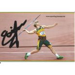 Olympics Sunette Viljoen signed 6x4 colour photo for South Africa in the javelin event at the 2016