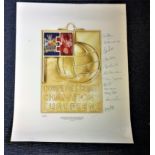 Manchester United 1968 European cup Winners 68-98 anniversary commemorative signed print Coupe Des