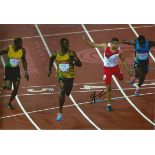 Athletics Adam Gemili signed 12x8 colour photo pictured in action at the Commonwealth games. Adam