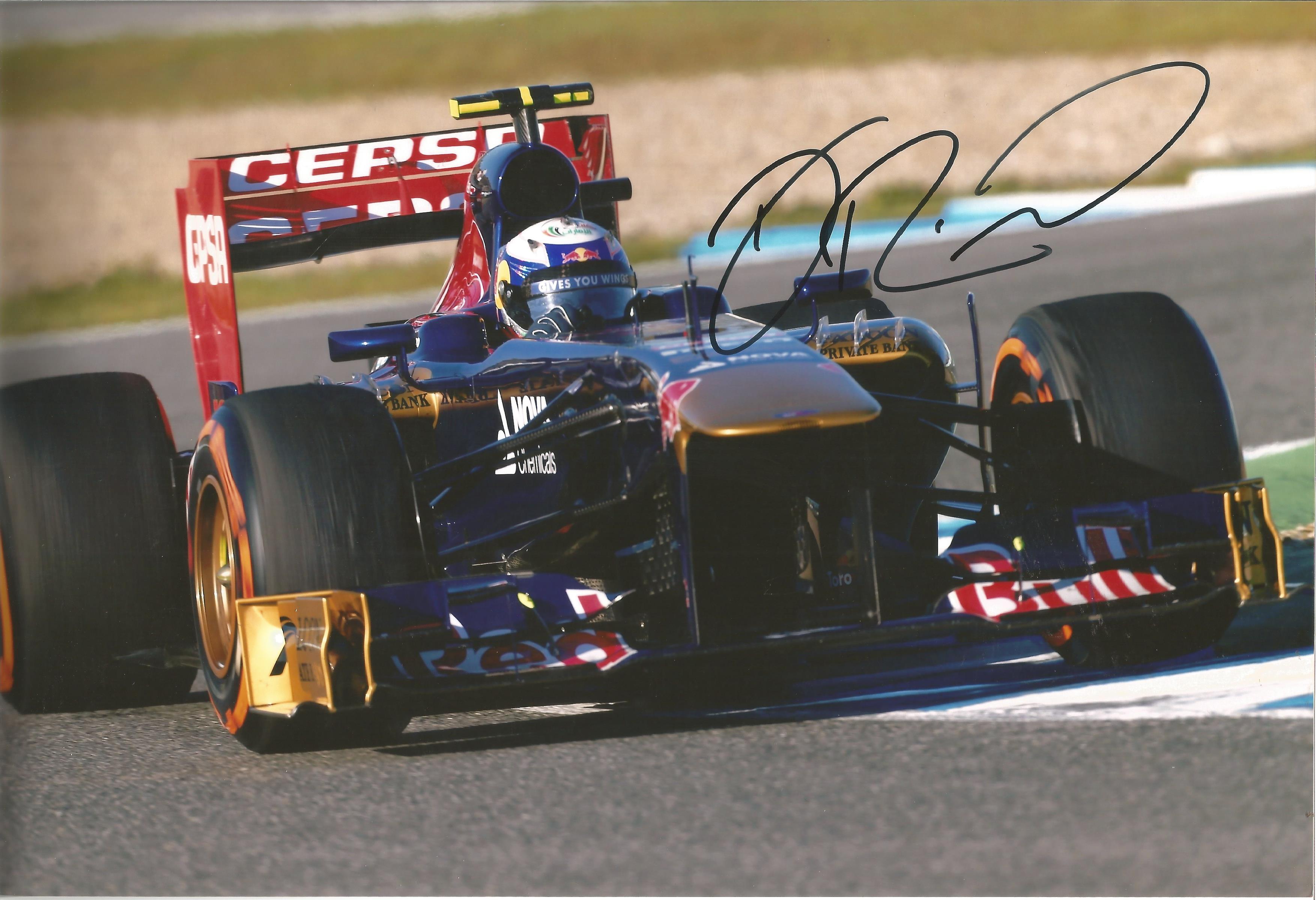 Motor Racing Daniel Riccardo 12x8 signed colour photo pictured driving for Toro Rosso in 2013.