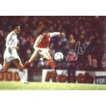 Football Mickey Thomas 8x12 signed colour photo pictured in action for Wales. Good Condition. All